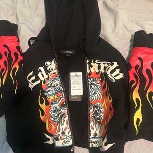 ED HARDY Black and Red Dragon Hoodie